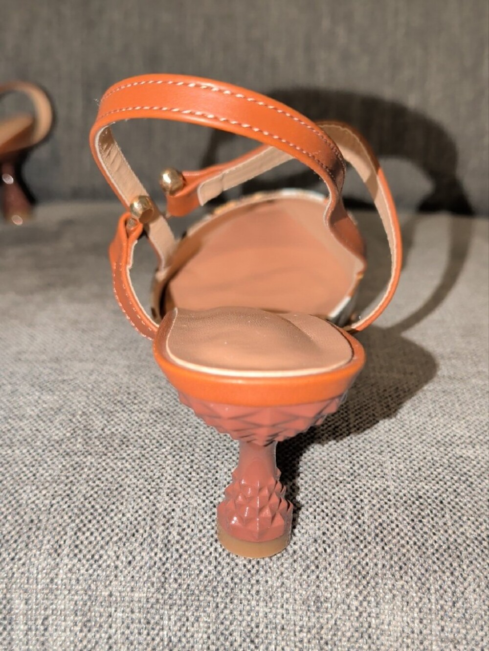 Women's Pointed Slingback Flats - Brown Floral Embroidery - Picture 5 of 5
